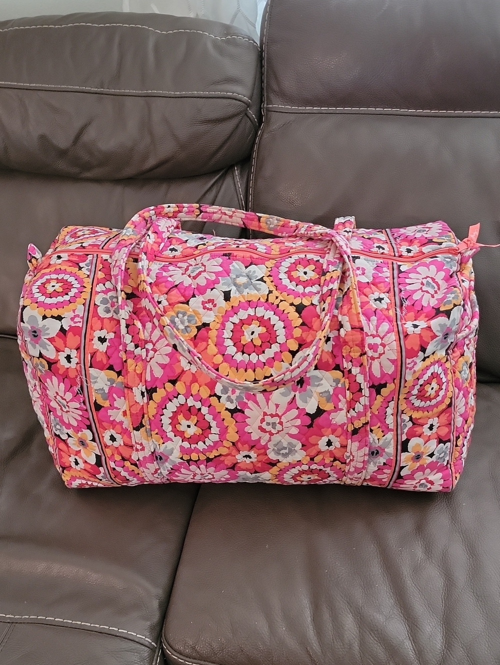 Vera Bradley Large Quilted Duffel Travel Bag - Pixie Blooms (Retired)